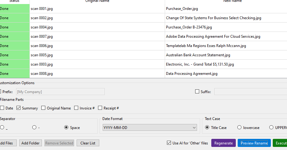 Screenshot of the AI regenerate feature