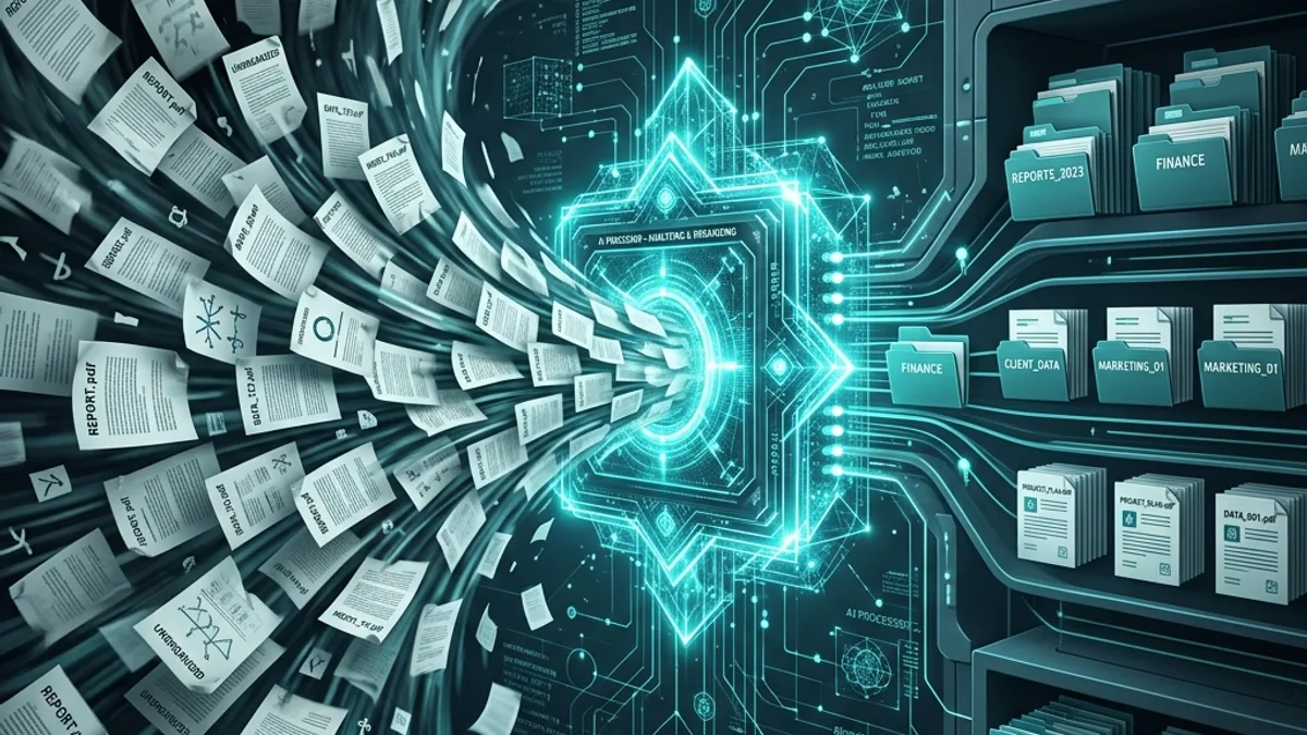 Hundreds of messy PDFs automatically organized by AI renaming pipeline